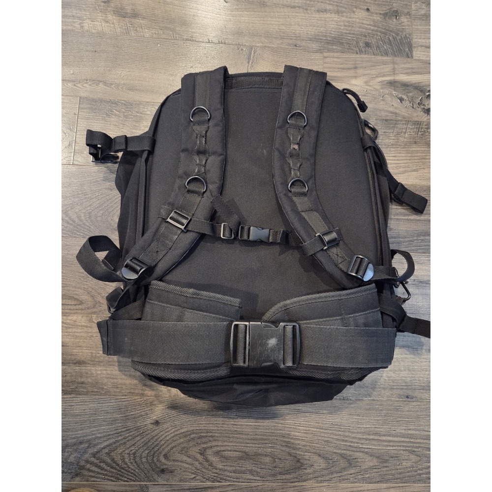 Bugout Gear Black Tactical Heavy Duty Backpack Expandable Storage Hip Belt